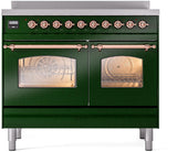 Nostalgie II 40 Inch Electric Freestanding Range in Emerald Green with Copper Trim