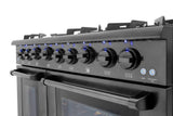 48 Inch Professional Gas Range In Black Stainless Steel