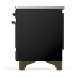 ILVE UMDIB40NR3BKB Majestic III 40 inch Induction Range with 6 Elements, 3.82 cu. ft. Total Oven Capacity (Triple Glass Door, Glossy Black, Burnished)