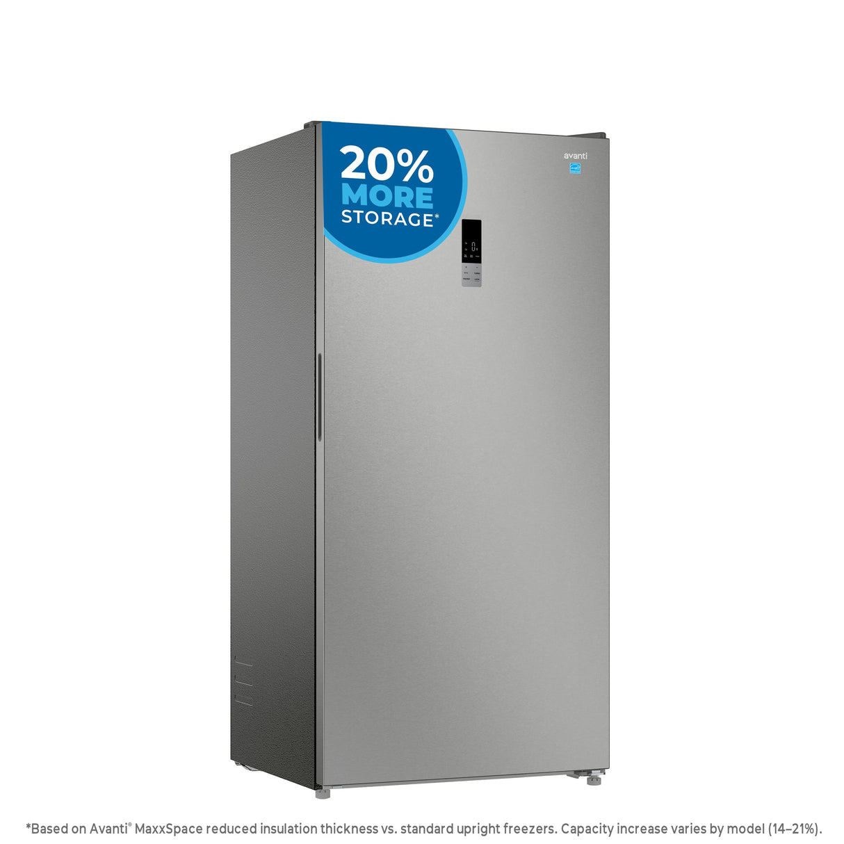 Avanti MaxxSpace Insulation™ Technology Garage-Ready Frost-Free Convertible Upright Freezer, 17 cu. ft., ENERGY STAR, Stainless Steel Look (AV170VFLJM0SS)