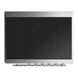 ILVE UMIB36QNR3WHC Majestic III 36 inch Induction Range with 6 Elements, 3.5 cu. ft. Total Oven Capacity (Solid Door, White, Chrome)