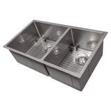 ZLINE 36 in. Chamonix Undermount Double Bowl Stainless Steel Kitchen Sink with Bottom Grid (SR60D-36)
