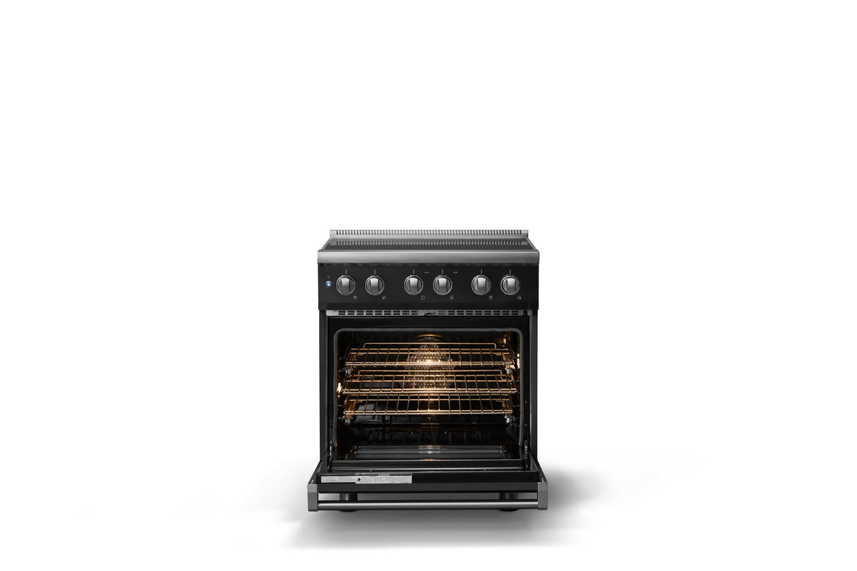 30"W. Induction Range (Finish: Onyx, Trim: Polished Chrome)