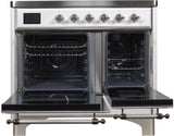 Majestic II 40 Inch Electric Freestanding Range in White with Chrome Trim