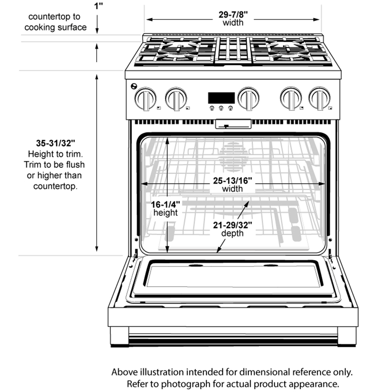 Monogram 30" All Gas Professional Range with 4 Burners