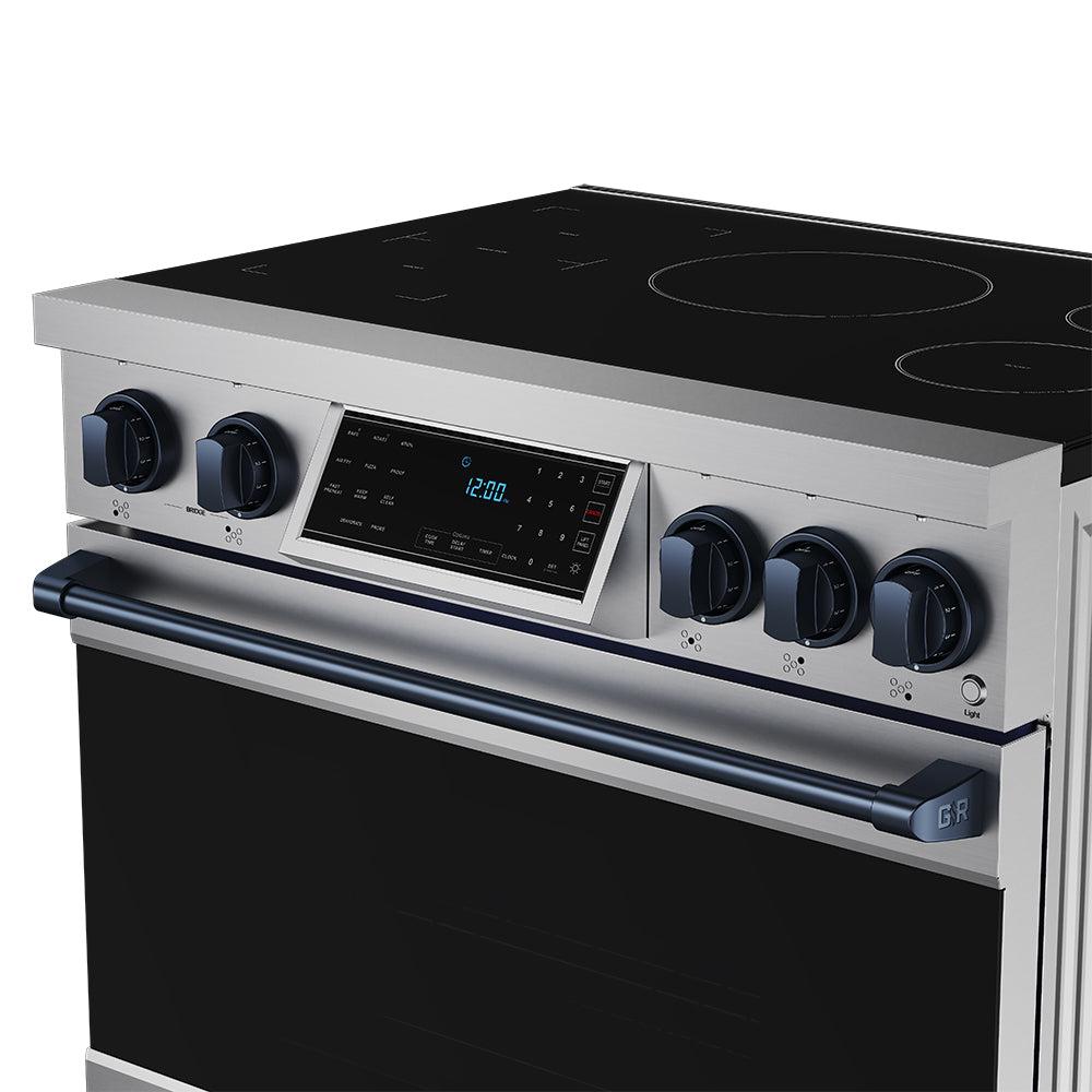 36 Inch Professional Induction Range With Tilt Panel Touch Control In Stainless Steel and Blue  Gordon Ramsay Series