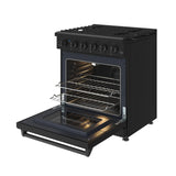 30 Inch Professional Gas Range In Black