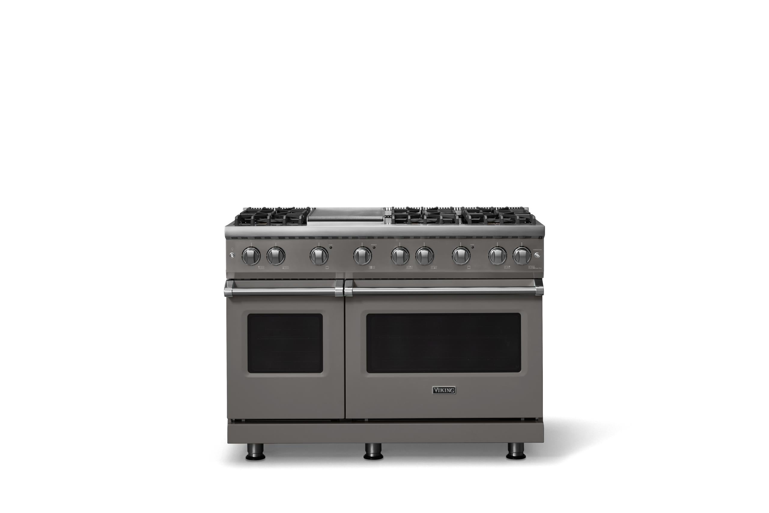 48"W. Sealed Burner Gas Range (Burner: 6g, Finish: Damascus Gray, Trim: Polished Chrome, Fuel: Natural Gas)