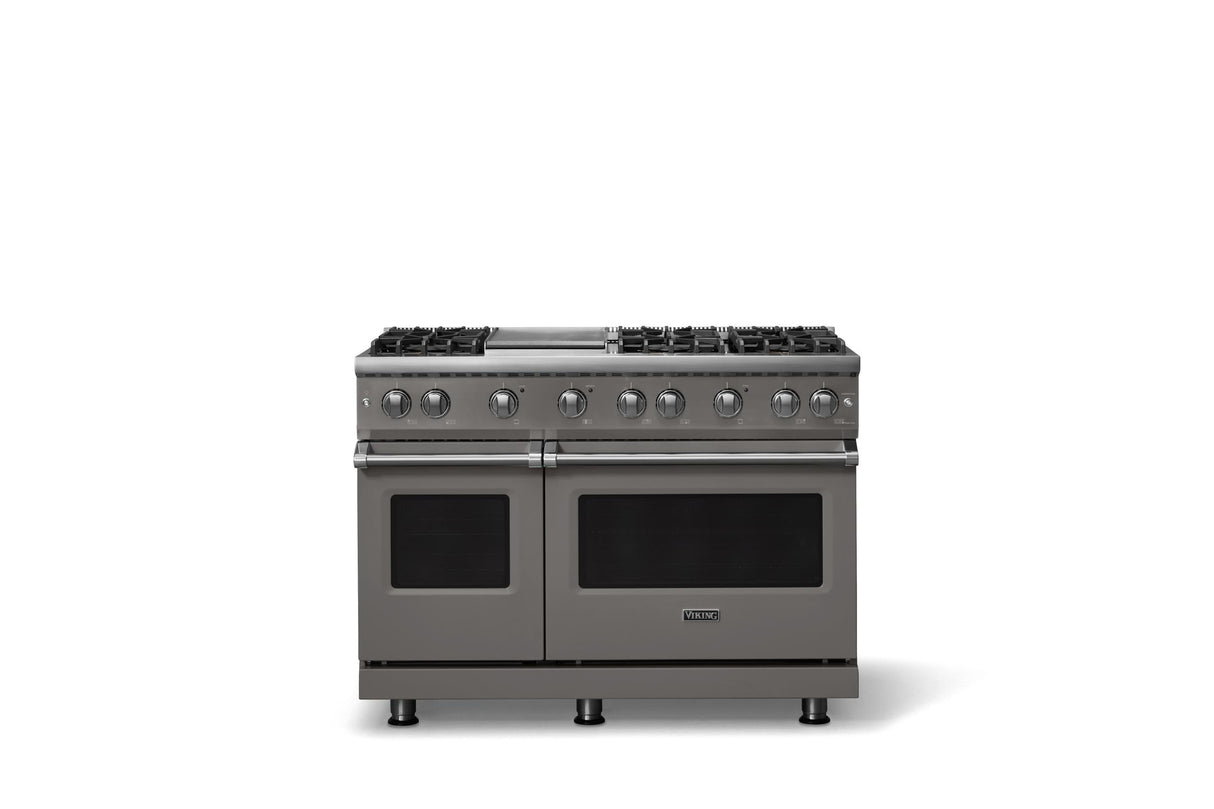 48"W. Sealed Burner Gas Range (Burner: 6g, Finish: Damascus Gray, Trim: Polished Chrome, Fuel: Propane)