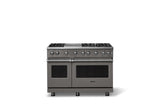 48"W. Sealed Burner Gas Range (Burner: 6g, Finish: Damascus Gray, Trim: Polished Chrome, Fuel: Propane)