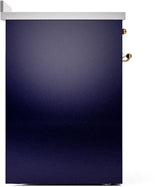 Nostalgie II 30 Inch Electric Freestanding Range in Blue with Brass Trim