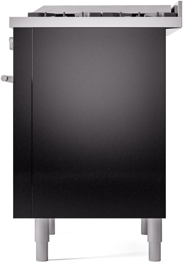 Professional Plus II 36 Inch Dual Fuel Liquid Propane Freestanding Range in Glossy Black with Trim