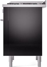 Professional Plus II 36 Inch Dual Fuel Liquid Propane Freestanding Range in Glossy Black with Trim