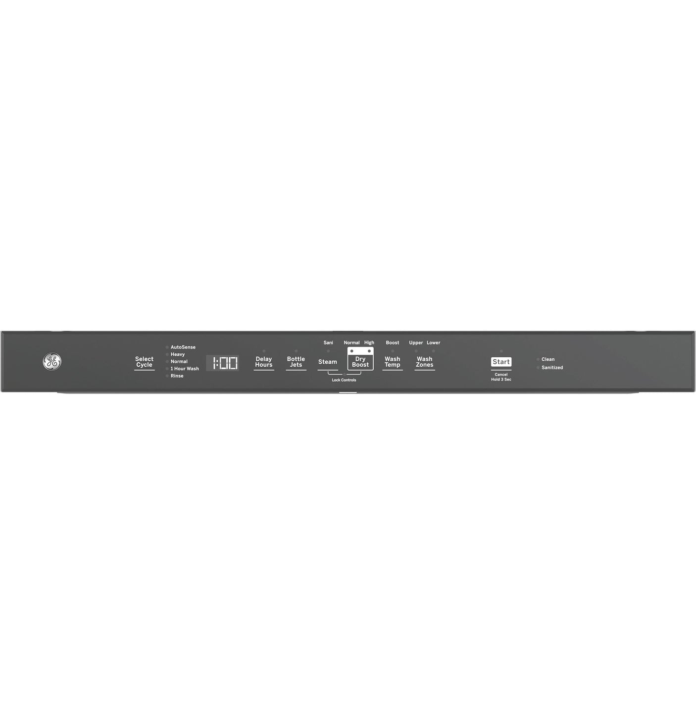 GE® ENERGY STAR® Fingerprint Resistant Top Control with Stainless Steel Interior Dishwasher with Sanitize Cycle