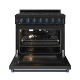 36 Inch Professional Liquid Propane Range With Precision Knob In Black and Blue  Gordon Ramsay Series