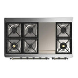ILVE UM48FNR3RABLP Majestic III 48 inch Dual Fuel Range with 8 Burners and Griddle, Dual Function Burner up to 25,000 BTU (Liquid Propane, Triple Glass Door, RAL, Burnished)