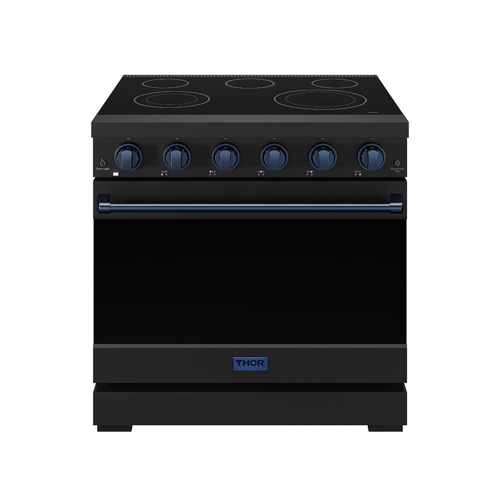 36 Inch Professional Electric Range In Black/blue  Gordon Ramsay Series