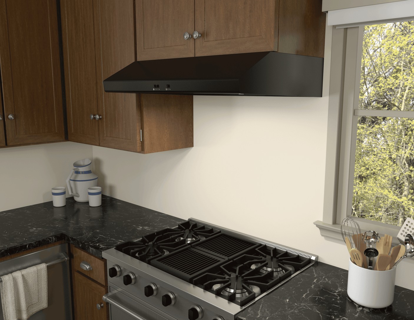 Cyclone, Under Cabinet, 36", Black, 600 CFM