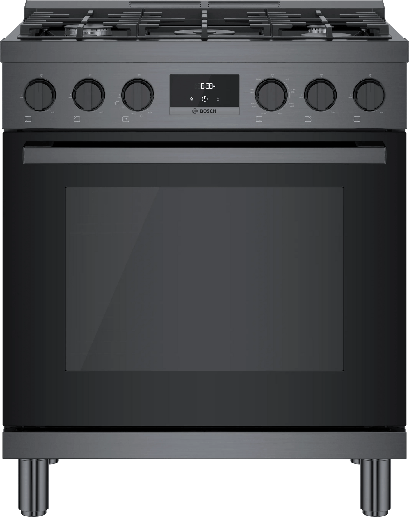 800 Series Dual Fuel Freestanding Range 30" Black Stainless Steel