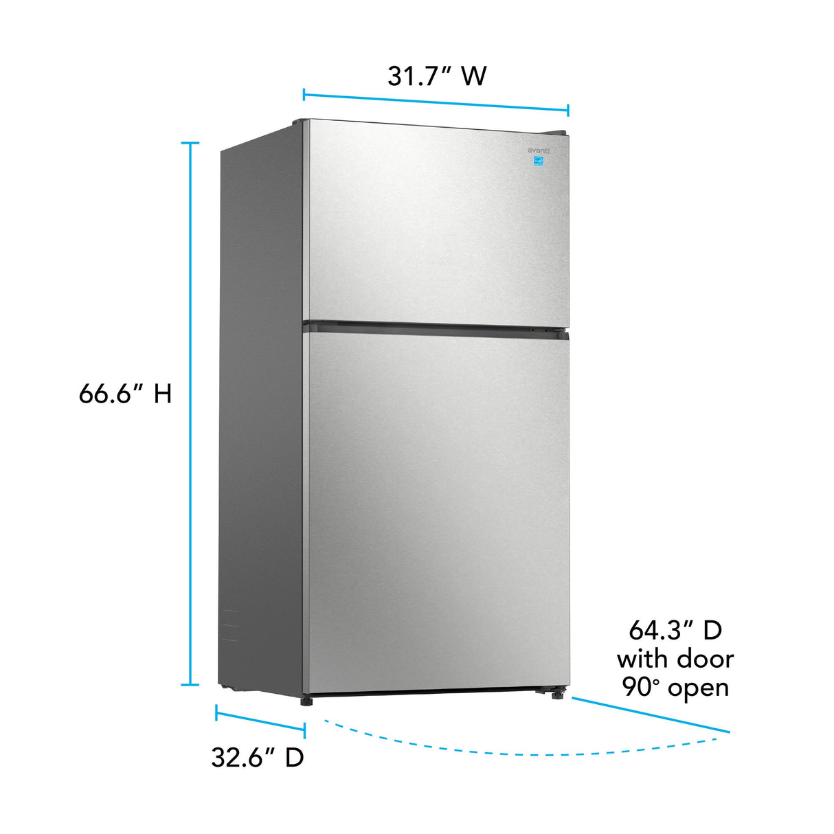 Avanti MaxxSpace Insulation™ Technology Garage-Ready Frost-Free Ice Maker-Ready Refrigerator, 24 cu. ft., ENERGY STAR, Stainless Steel Look (AVFF24DLJM0SS)