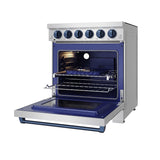 30 Inch Professional Electric Range With Precision Knob Control In Stainless Steel and Blue  Gordon Ramsay Series