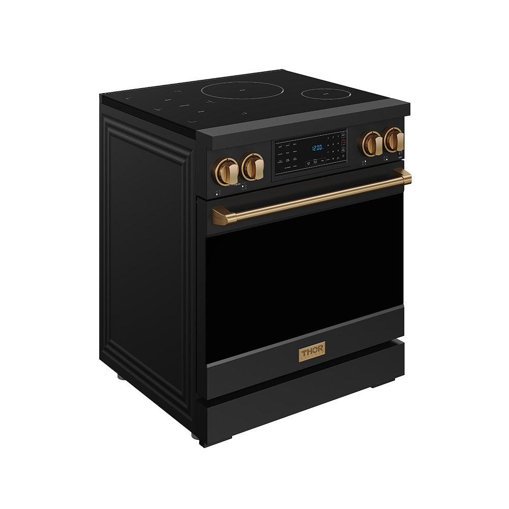 30 Inch Professional Induction Range With Tilt Panel Touch Control In Black and Bronze  Gordon Ramsay Series