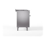 ILVE UN48FSQNMPSSCLP Nostalgie II Noblesse 48 inch Dual Fuel Range (5 Sealed Burners + Griddle + French Top, Liquid Propane, Solid Door, Stainless Steel, Chrome)