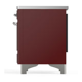 ILVE UMIB36QNR3BUC Majestic III 36 inch Induction Range with 6 Elements, 3.5 cu. ft. Total Oven Capacity (Solid Door, Burgundy, Chrome)