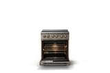 30"W. Induction Range (Finish: Nantucket, Trim: Brushed Brass)