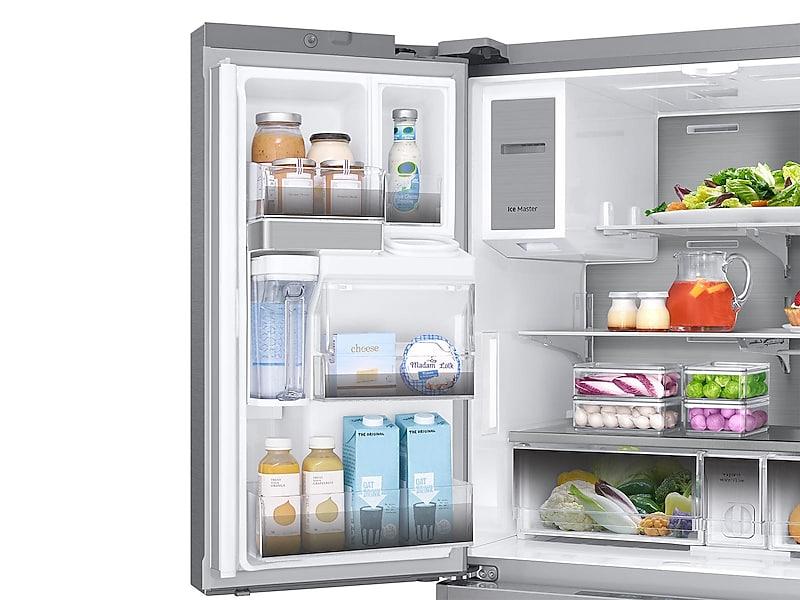 23 cu. ft. Counter Depth 4-Door French Door Refrigerator with Polygon Handles in Stainless Steel