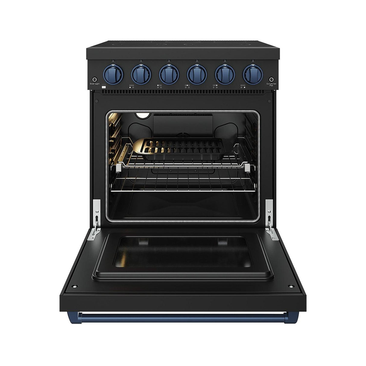 30 Inch Professional Electric Range With Precision Knob Control In Black and Blue  Gordon Ramsay Series