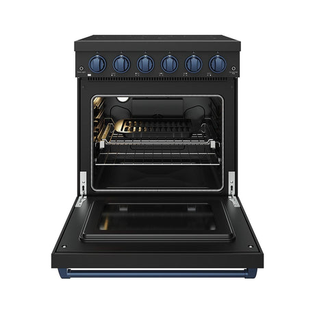 30 Inch Professional Electric Range With Precision Knob Control In Black and Blue  Gordon Ramsay Series