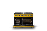 48"W. Sealed Burner Gas Range (Burner: 8b, Finish: Daffodil, Trim: Brushed Brass, Fuel: Natural Gas)