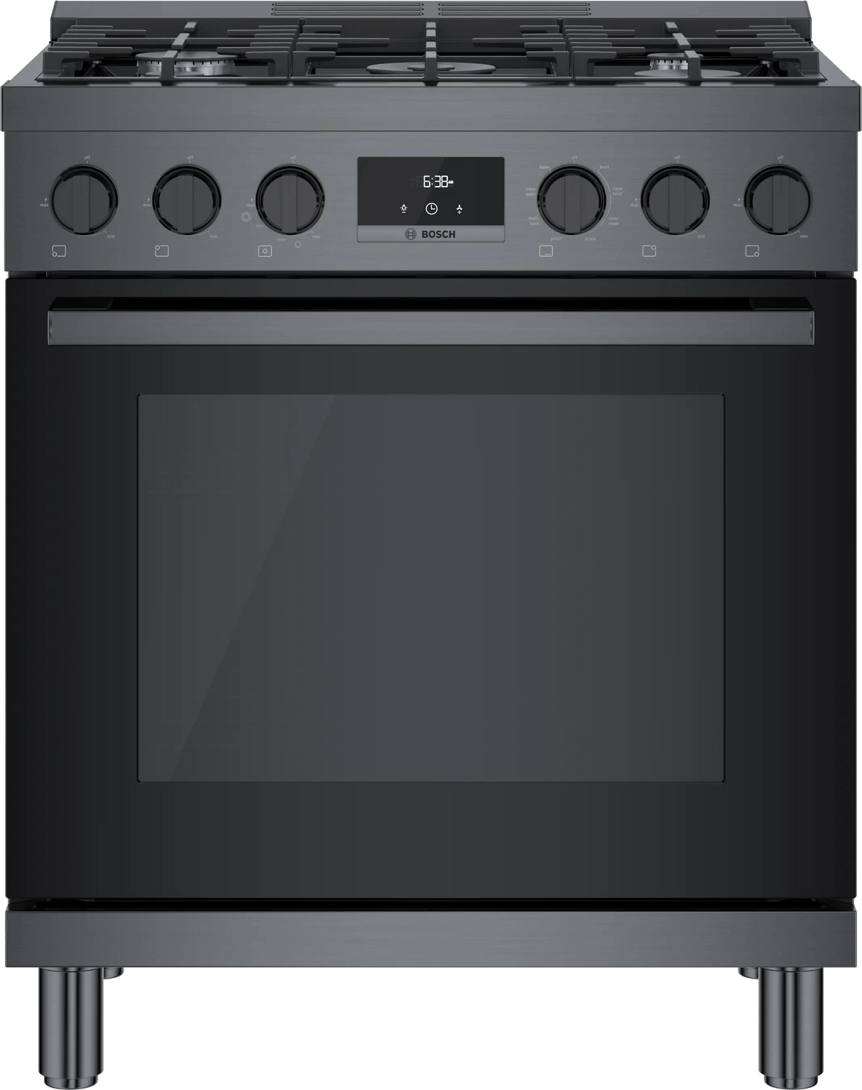800 Series Dual Fuel Freestanding Range 30" Black Stainless Steel