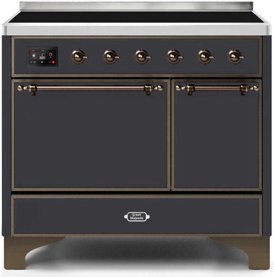Majestic II 40 Inch Electric Freestanding Range in Matte Graphite with Bronze Trim