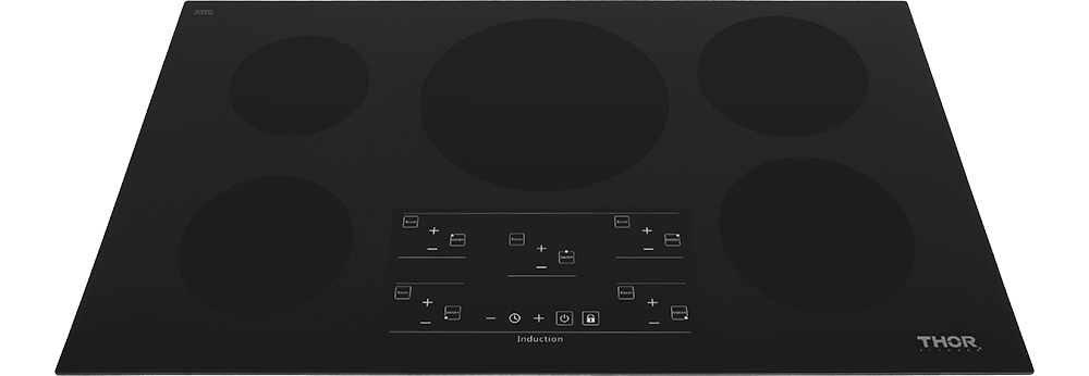 36 Inch Induction Cooktop In Black Glass With 5 Elements