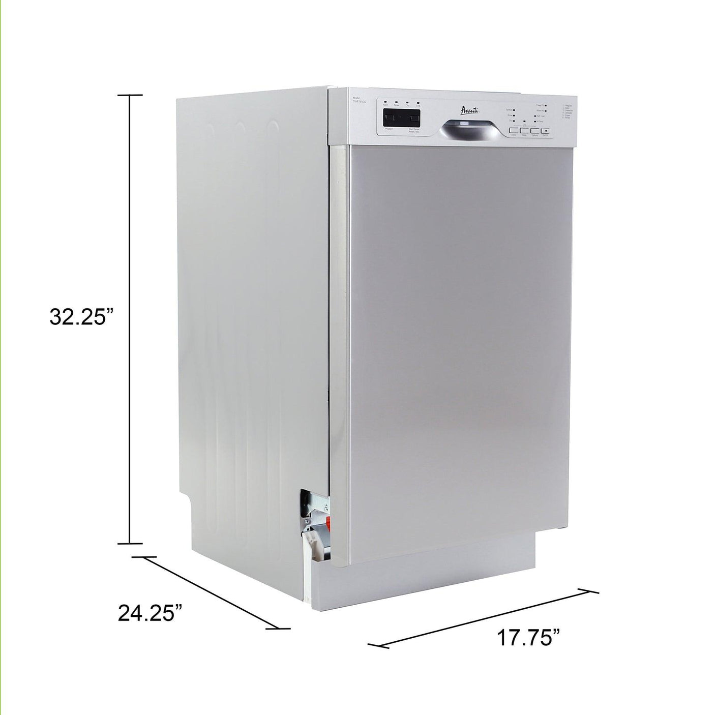 Avanti 18" Built In Dishwasher - White