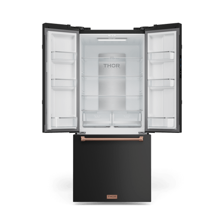 30 Inch 17.5 Cu Ft French Door Counter Depth Refrigerator With Ice Maker In Black/rose Gold  Gordon Ramsay Series