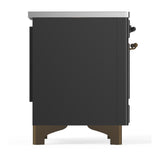 ILVE UMIB36QNR3MGB Majestic III 36 inch Induction Range with 6 Elements, 3.5 cu. ft. Total Oven Capacity (Solid Door, Graphite Matte, Burnished)