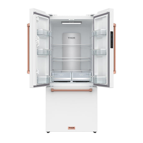 30 Inch French Door Counter Depth Refrigerator With Ice Maker - White/rose Gold  Gordon Ramsay Series