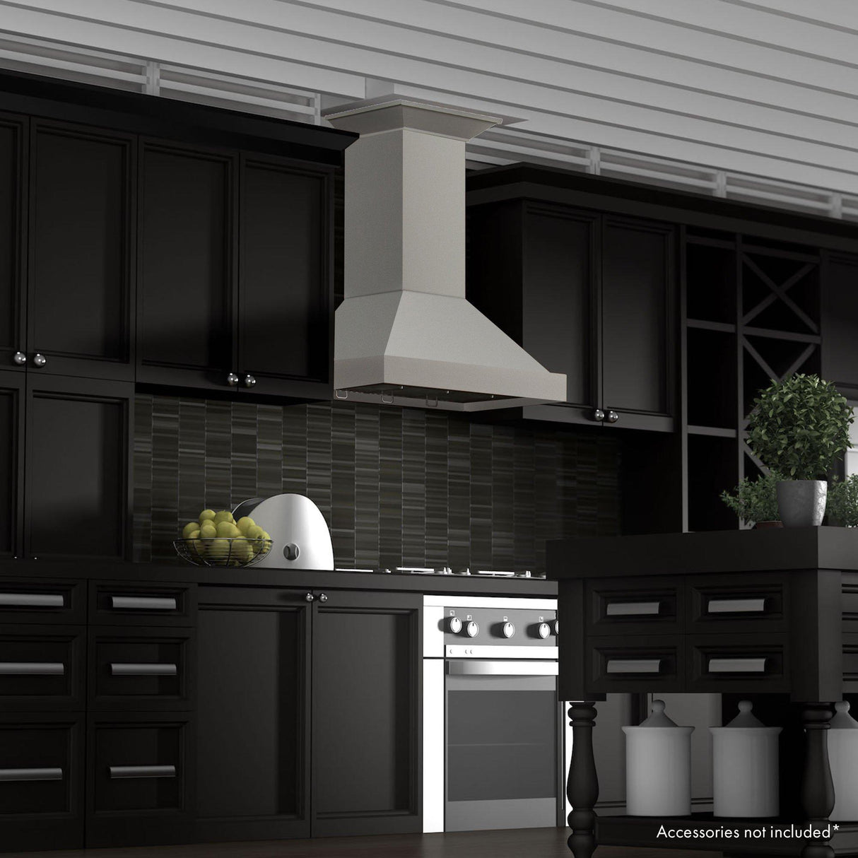ZLINE Convertible Vent Wooden Wall Mount Range Hood in Gray (KBUU) [Size: 36 Inch]
