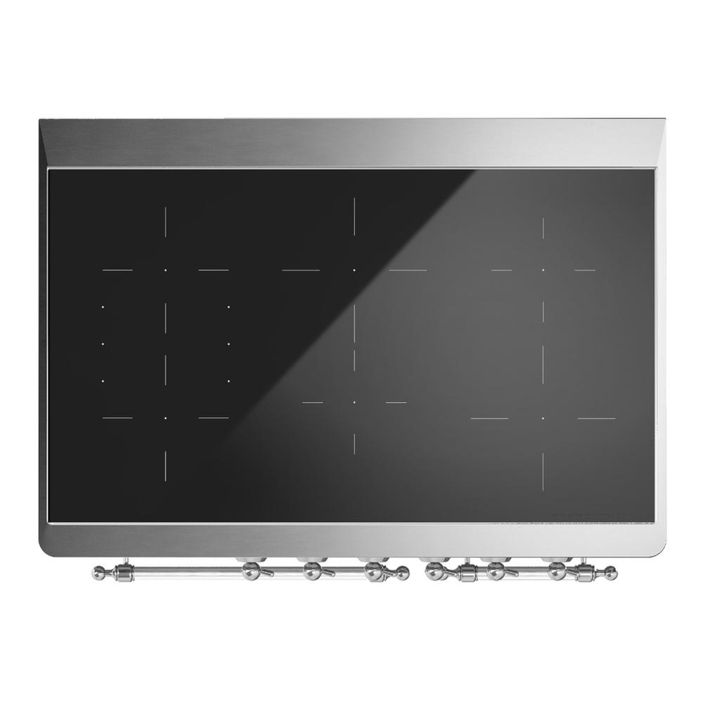 ILVE UMDIB40NR3BGC Majestic III 40 inch Induction Range with 6 Elements, 3.82 cu. ft. Total Oven Capacity (Triple Glass Door, Blue Grey, Chrome)