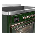 ILVE UMIB48NR3EGP Majestic III 48 inch Induction Range with 6 Elements, 5.02 cu. ft. Total Oven Capacity (Triple Glass Door, Emerald Green, Copper)