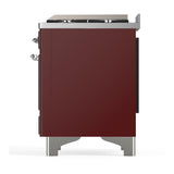 ILVE UM60FSNR3BUCLP Majestic III 60 inch Dual Fuel Range with 7 Burners, Griddle and French Top, Dual Function Burner with up to 25,000 BTU (Liquid Propane, Triple Glass Door, Burgundy, Chrome)