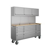 72" 15-drawer Tool Chest With Upper Cabinet and Pegboard