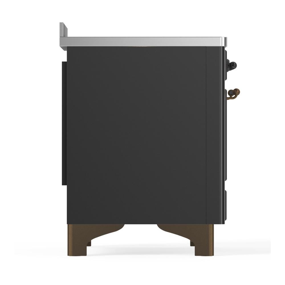 ILVE UMIB48NR3MGB Majestic III 48 inch Induction Range with 6 Elements, 5.02 cu. ft. Total Oven Capacity (Triple Glass Door, Graphite Matte, Burnished)