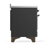 ILVE UMIB48NR3MGB Majestic III 48 inch Induction Range with 6 Elements, 5.02 cu. ft. Total Oven Capacity (Triple Glass Door, Graphite Matte, Burnished)