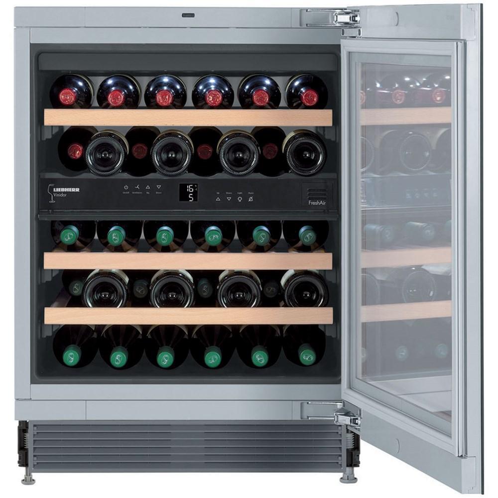 Undercounter Wine Cabinet, 24", Lock, 2 Zone, Reversible Door