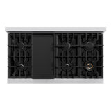 ZLINE 48 in. 6.7 cu. ft. Classic Double Oven Dual Fuel Range with 8 Burner Gas Cooktop in Stainless Steel with Black Matte Doors (CDR-BLM-48)