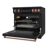 36 Inch Professional Induction Range With Tilt Panel Touch Control In Black and Rose Gold  Gordon Ramsay Series